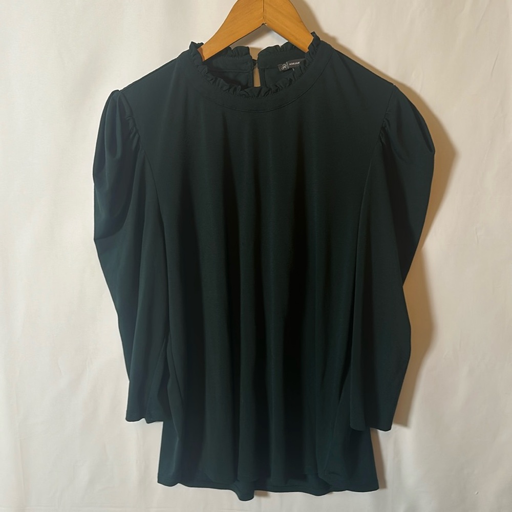 Adrianna Papell forest green blouse
